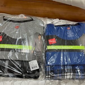 Hanes Flannel Pajamas 2 Sets Bundke Men Size Medium NIB